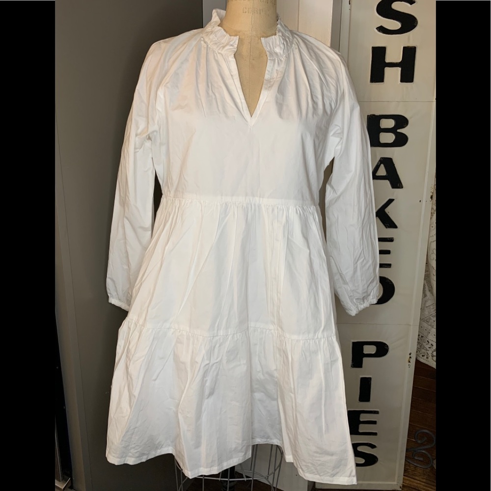 NWT JCrew White Petticoat Dress sz M